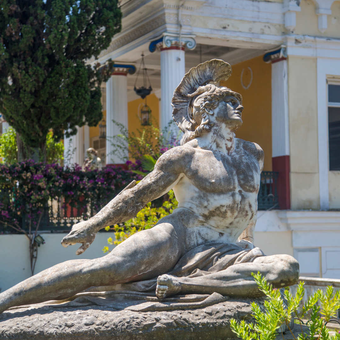 La Statua dell'Achille Morente nei giardini dell'Achilleion