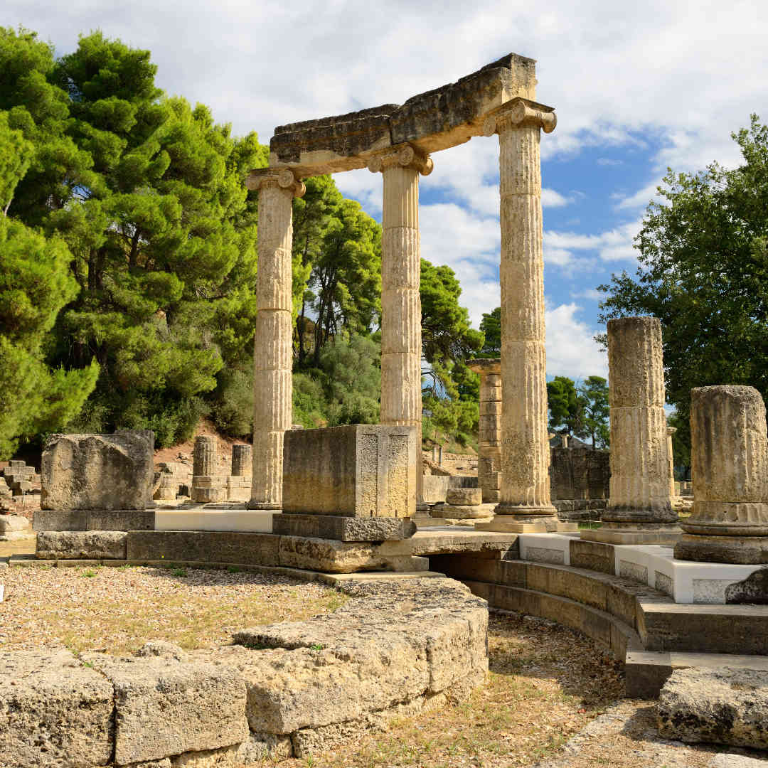 tempio monoptero nel sito di Olimpia